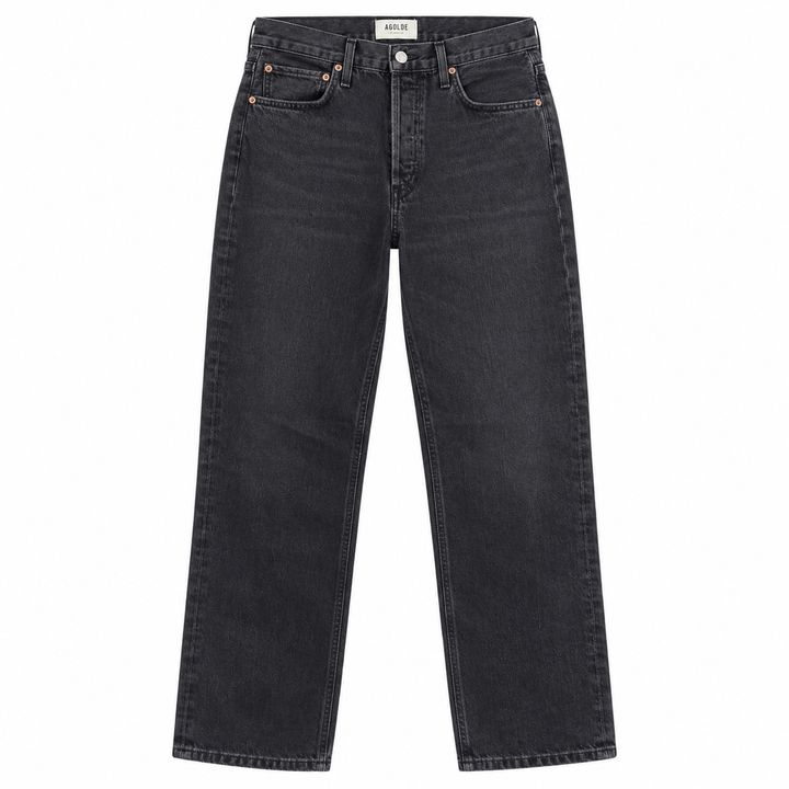 AGOLDE Washed Black Straight-Leg Jeans - 27