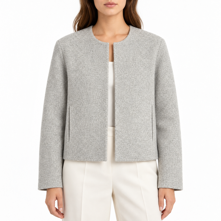 Vince Double Wool Collarless Jacket - S