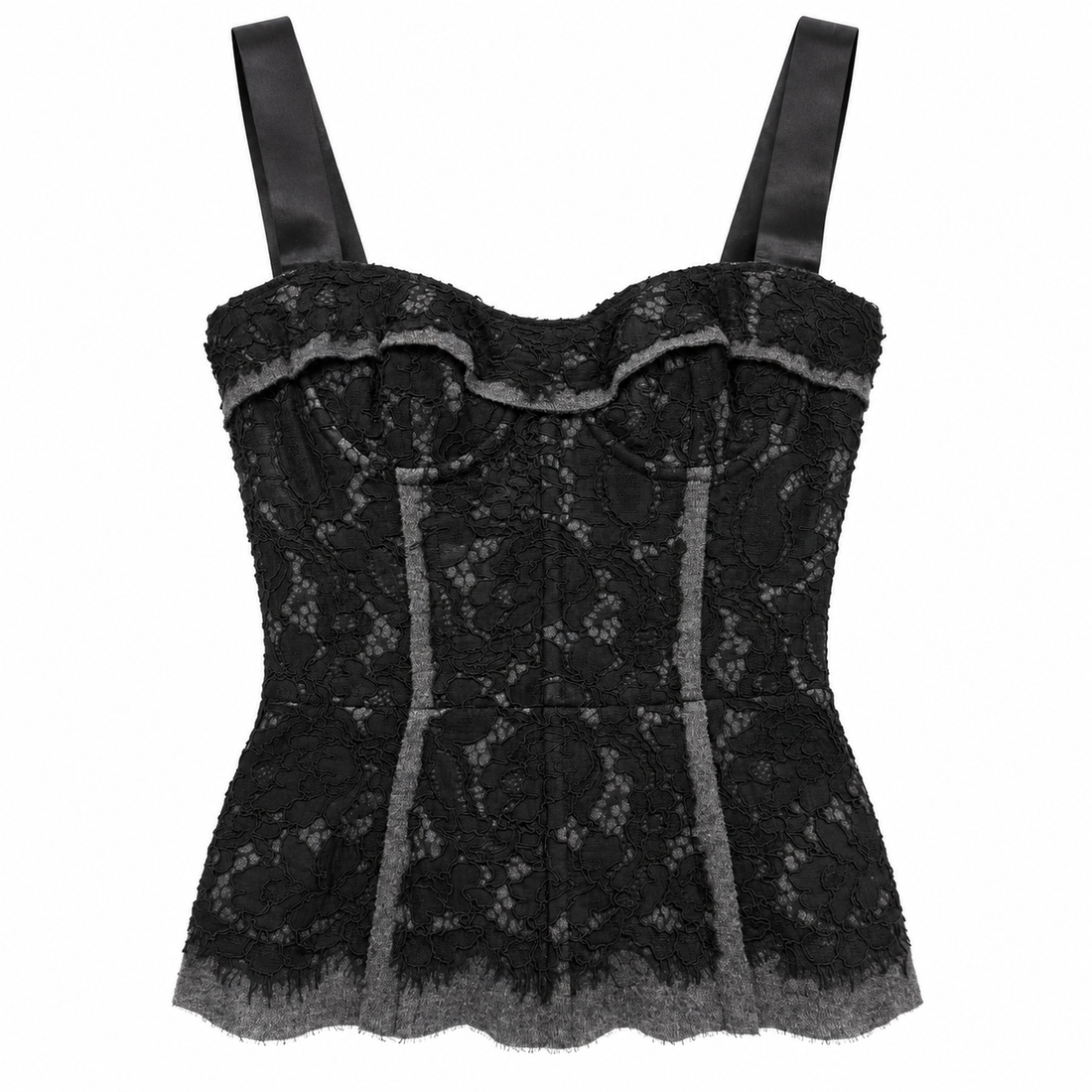 Dolce & Gabbana Lace-Panel Corset Top - 36