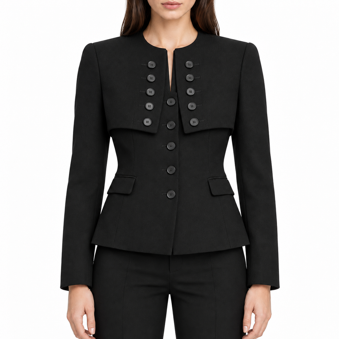 Alexander McQueen Black Wool Military Jacket - 38