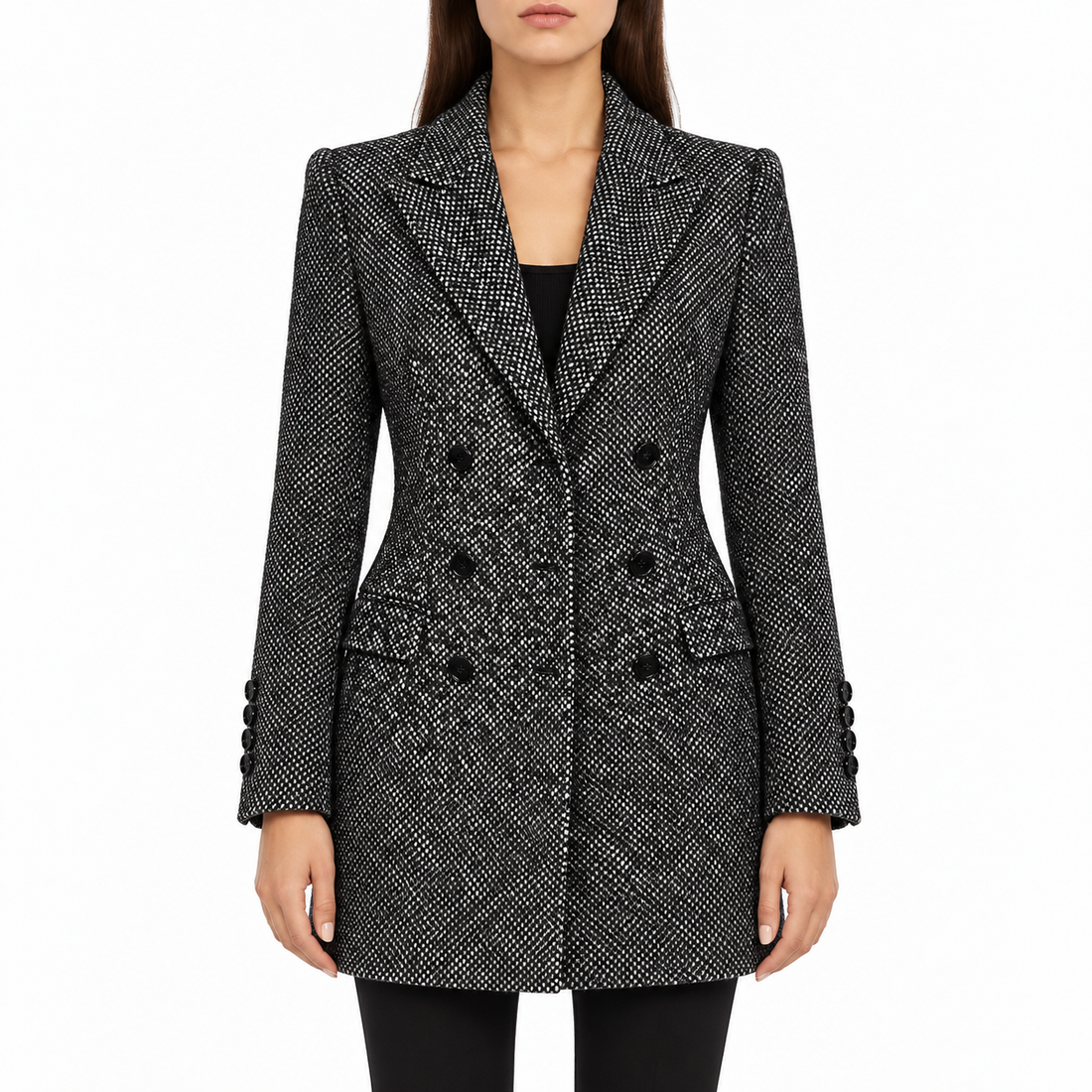 Dolce & Gabbana Tweed Double-Breasted Blazer - 40