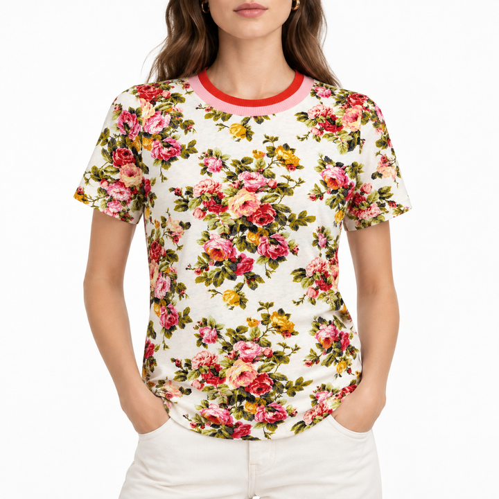 Zimmermann Floral Linen T-Shirt - S