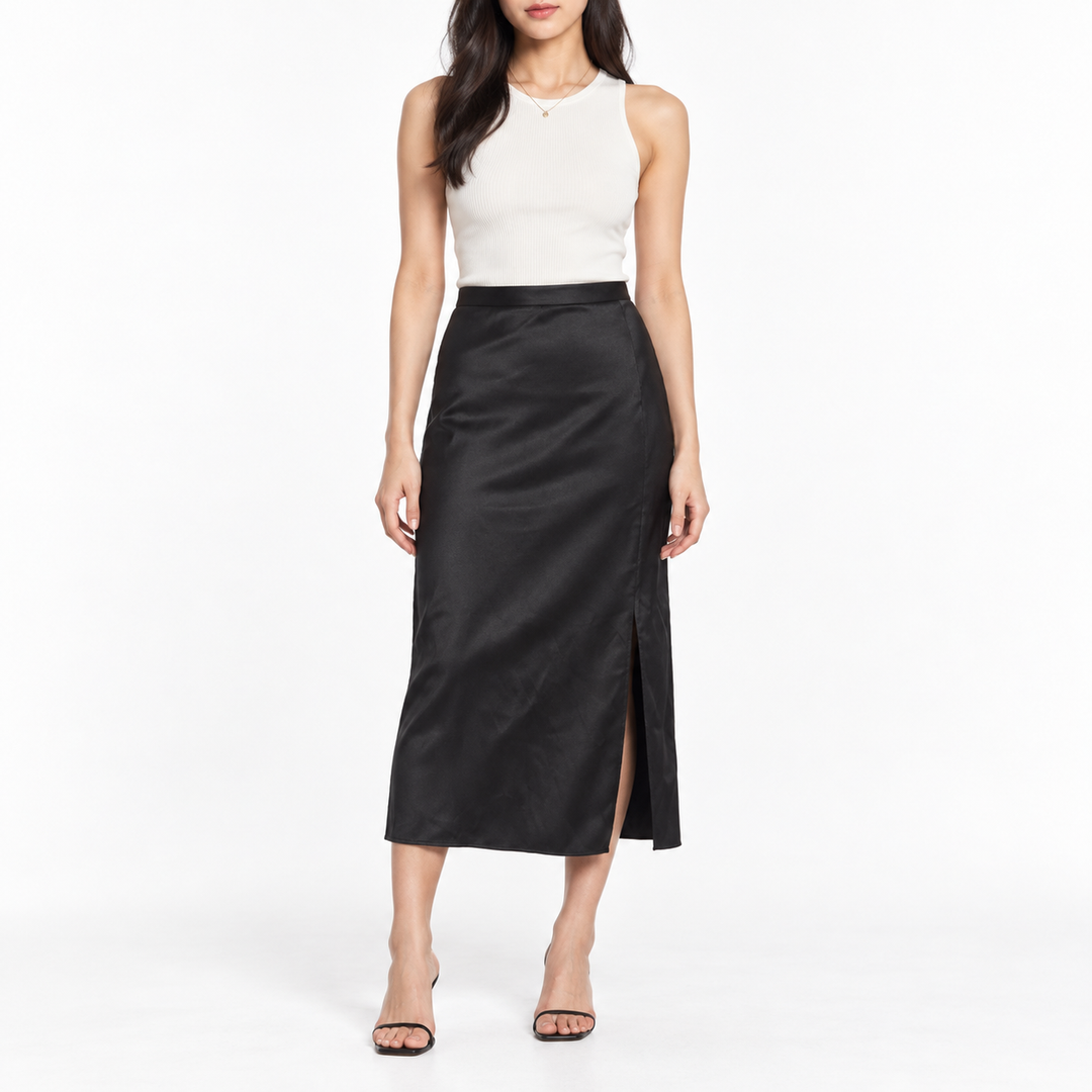 Anime Bing Jolin Silk Midi Skirt - S