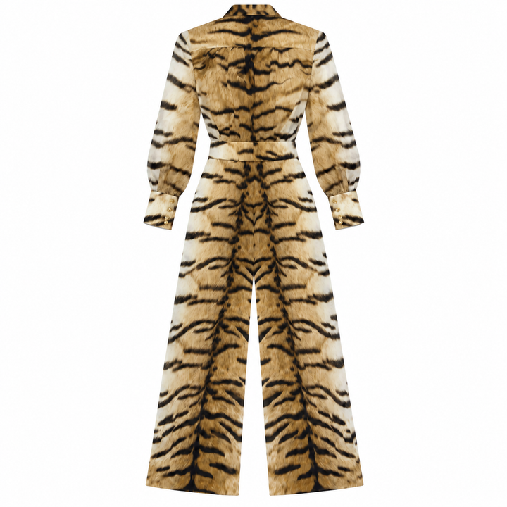 Roberto Cavalli Animal-Print Tie-Neck Jumpsuit - 40