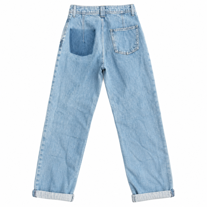 John John Lab Light-Wash Pleated Straight-Leg Jeans - 25