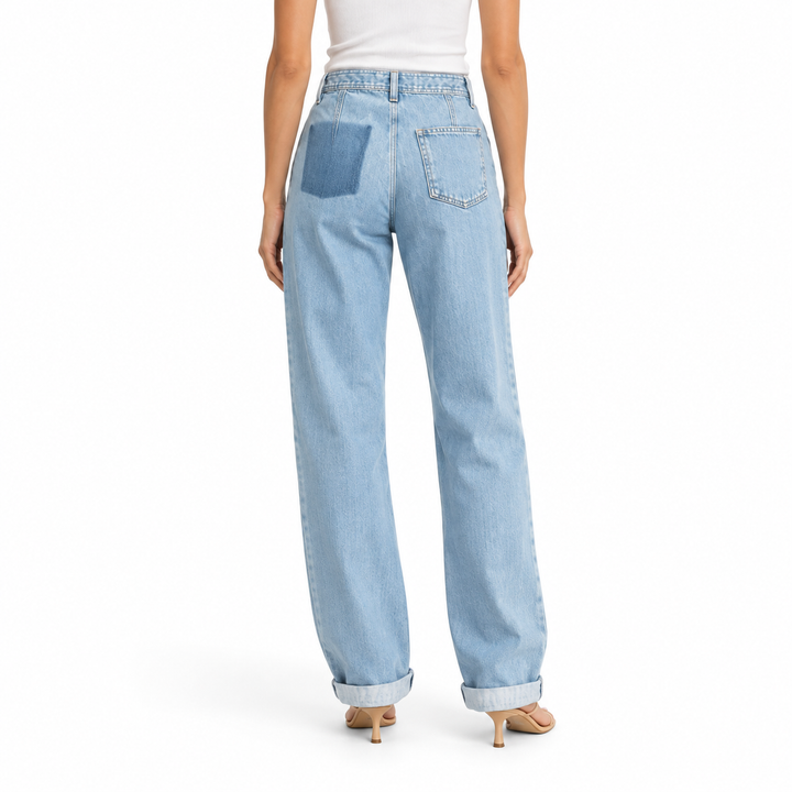 John John Lab Light-Wash Pleated Straight-Leg Jeans - 25