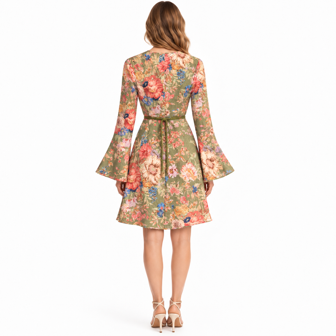 Zimmermann August Bias Mini Dress, Sage Floral -  0 / US 4