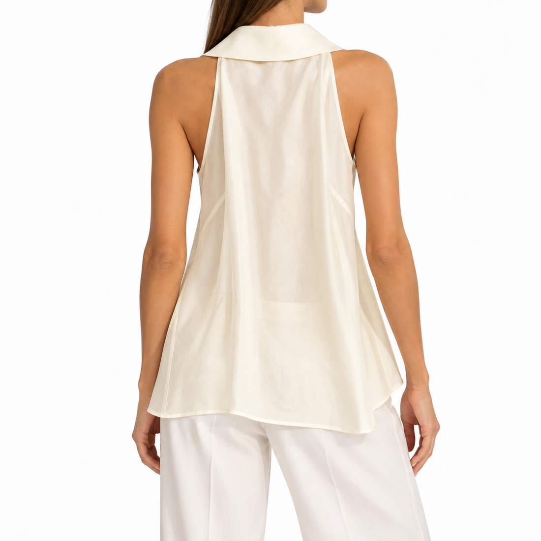 Nili Lotan Halter Tie-Neck Silk Blouse - 00