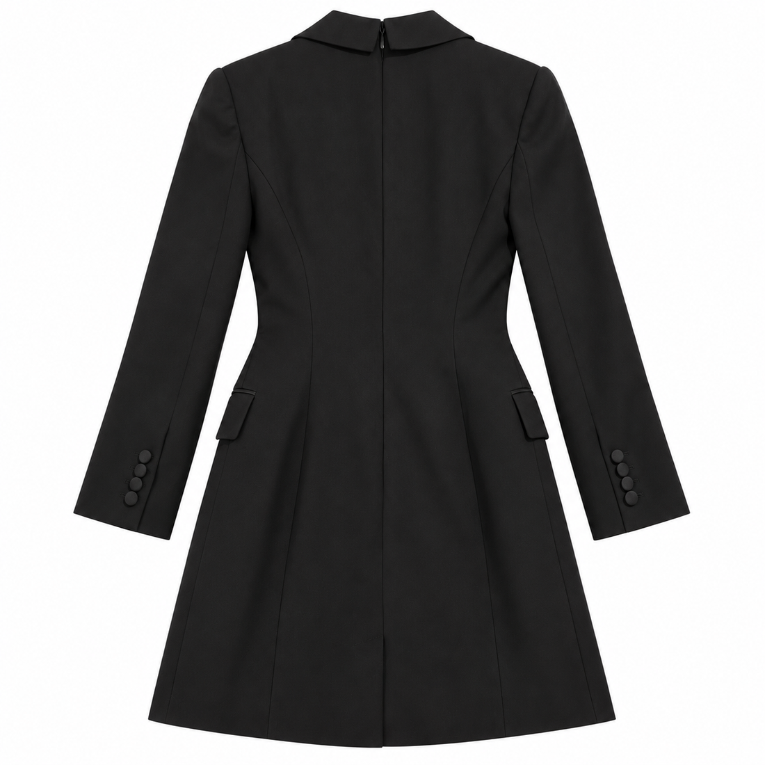 Alexander McQueen Certified Grain de Poudre Tuxedo Blazer Dress - IT 40
