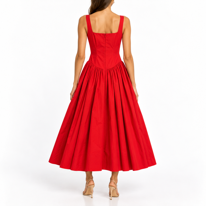 Alexander McQueen Red Corset-Bodice Maxi Dress - IT 38