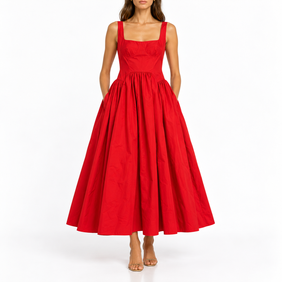 Alexander McQueen Red Corset-Bodice Maxi Dress - IT 38