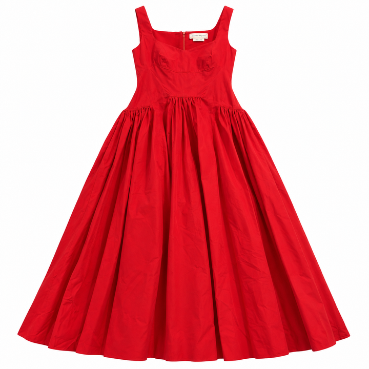 Alexander McQueen Red Corset-Bodice Maxi Dress - IT 38