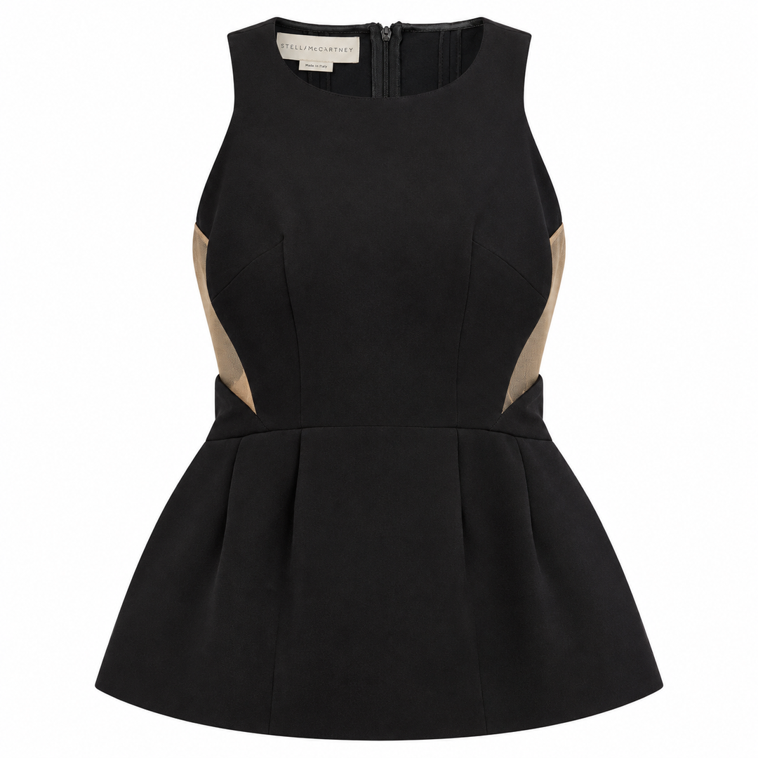 Stella McCartney Black Structured Cutout Mini Dress - IT 42