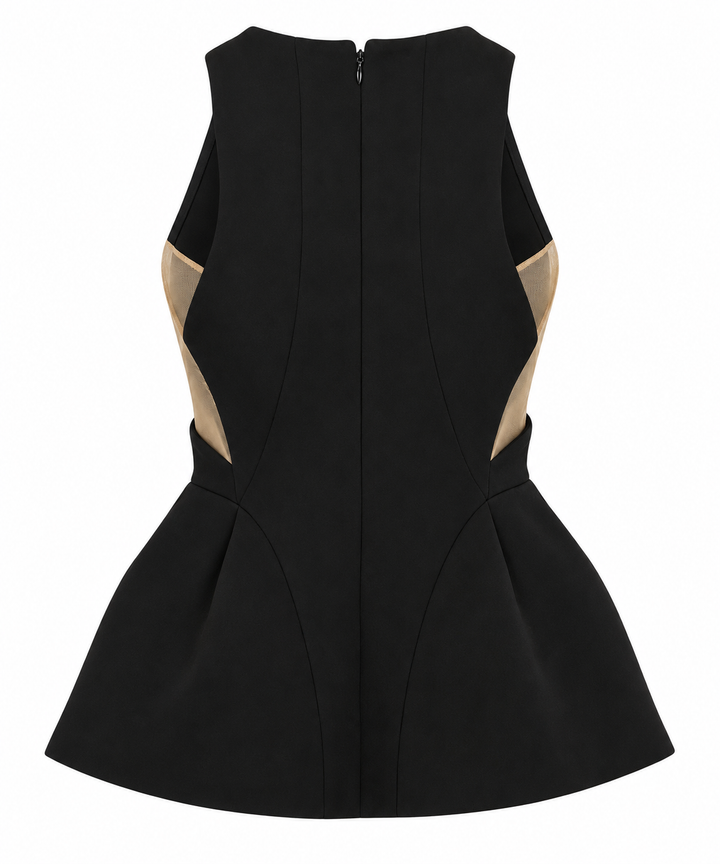Stella McCartney Black Structured Cutout Mini Dress - IT 42