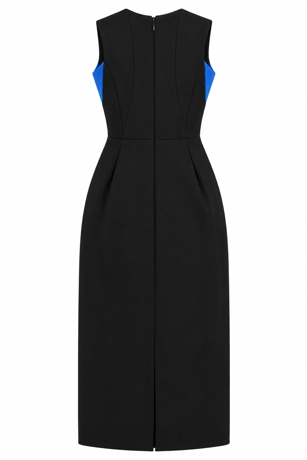 Stella McCartney Cobalt Blue & Black Sculpted Midi Dress - IT 40