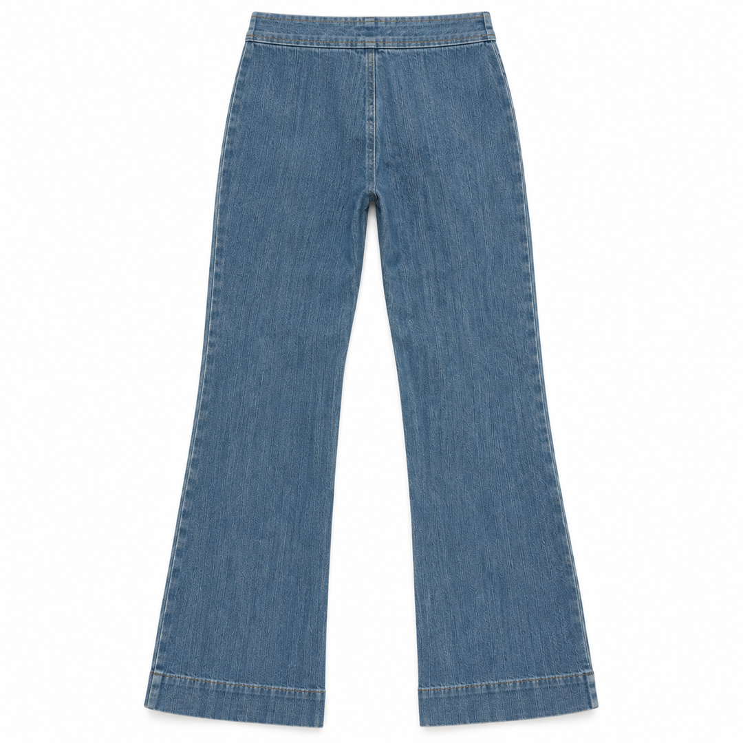 Suzie Kondi High-Waisted Denim Flare Pants -  24
