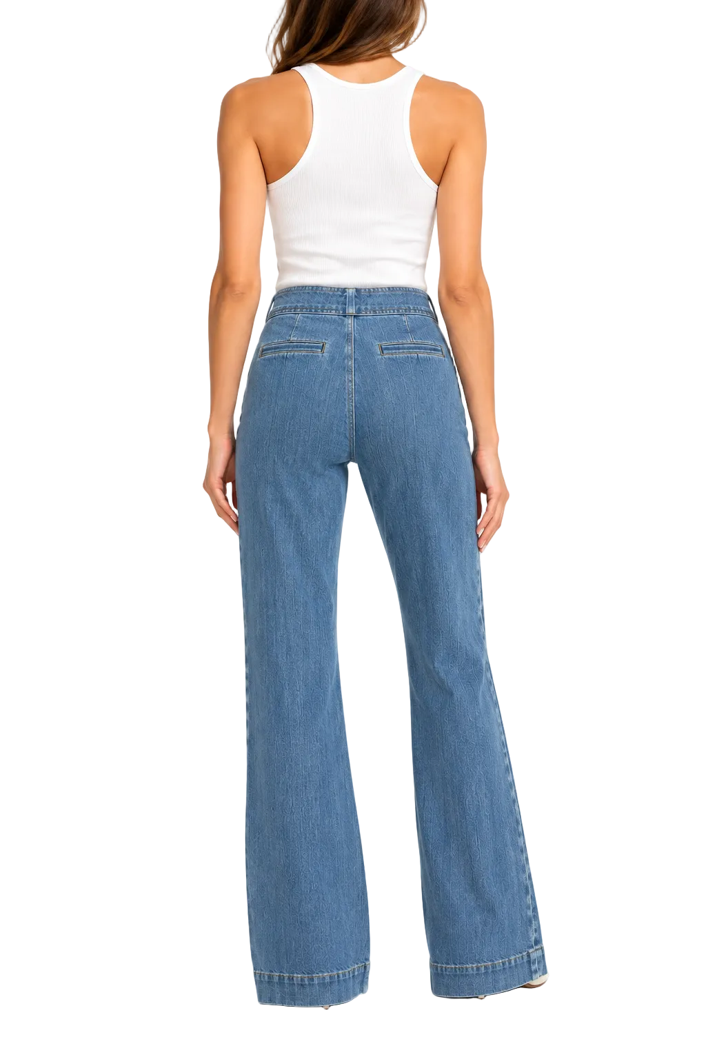 Suzie Kondi High-Waisted Denim Flare Pants -  24