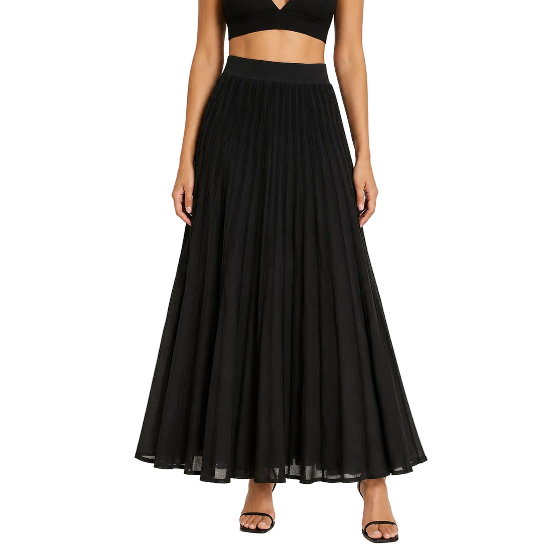 Khaite Dawn Pointelle-Knit Maxi Skirt