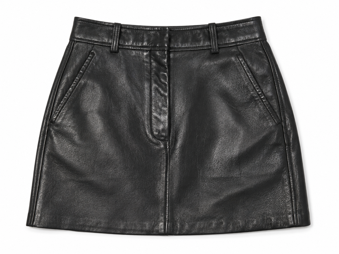 Babaton Chisel Vegan Leather Skirt - 00
