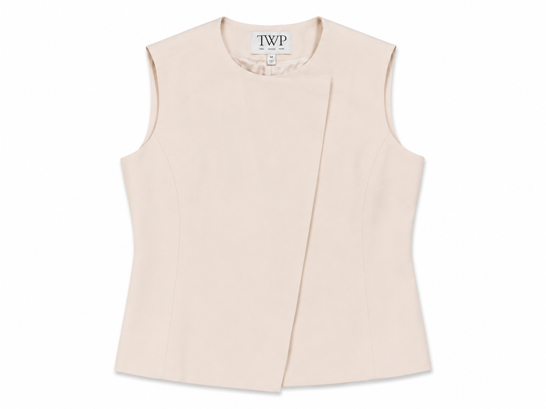 TWP High Neck Hidden Placket Vest - XXS