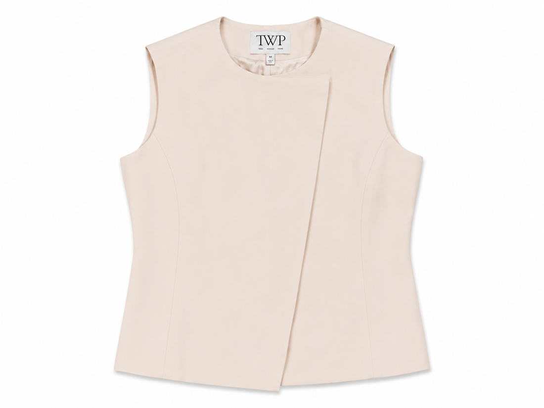 TWP High Neck Hidden Placket Vest - XXS