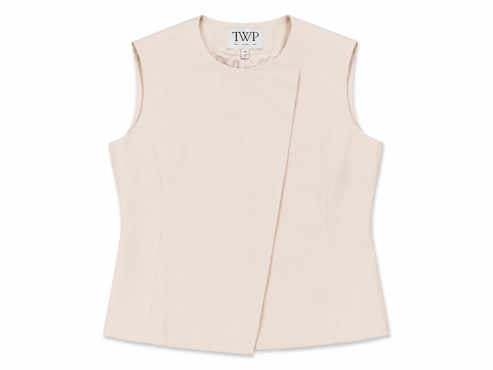 TWP High Neck Hidden Placket Vest - XXS