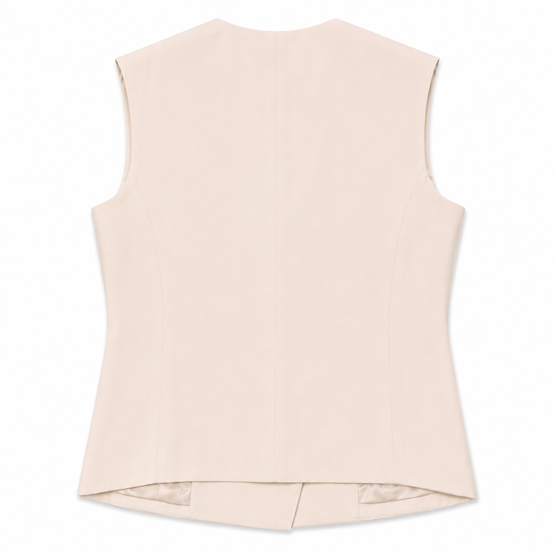 TWP High Neck Hidden Placket Vest - XXS