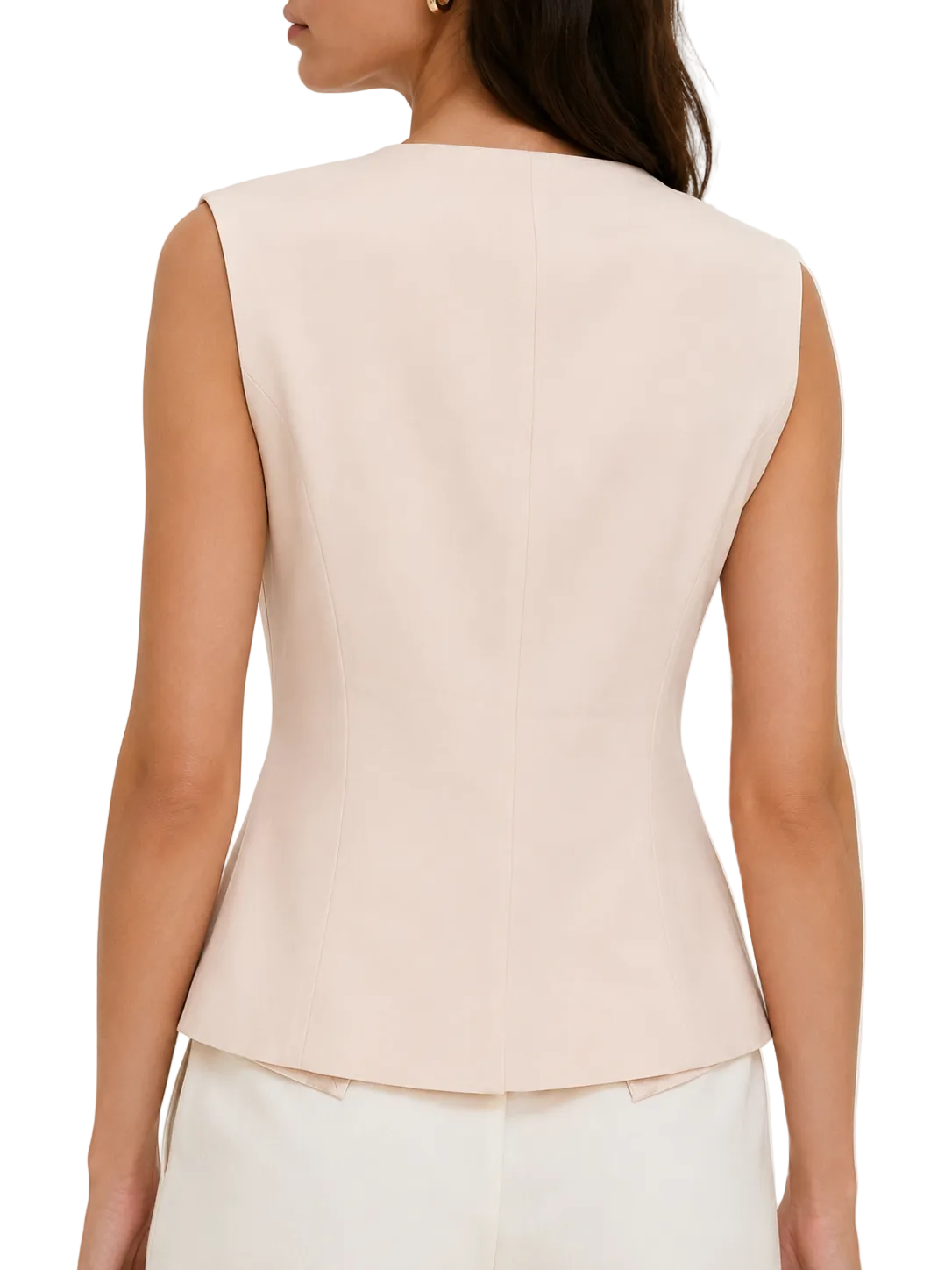 TWP High Neck Hidden Placket Vest - XXS