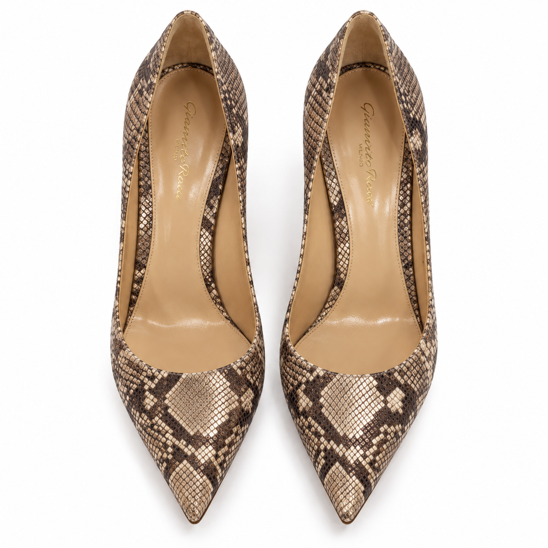 Gianvito Rossi Metallic Python Pointed-Toe Pumps - 38