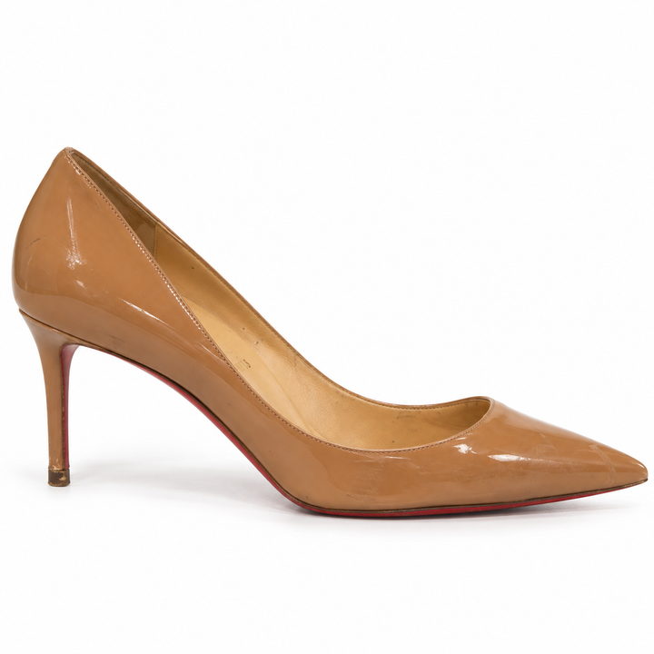 Christian Louboutin Nude Patent Leather Pigalle 85 Pumps - 38.5