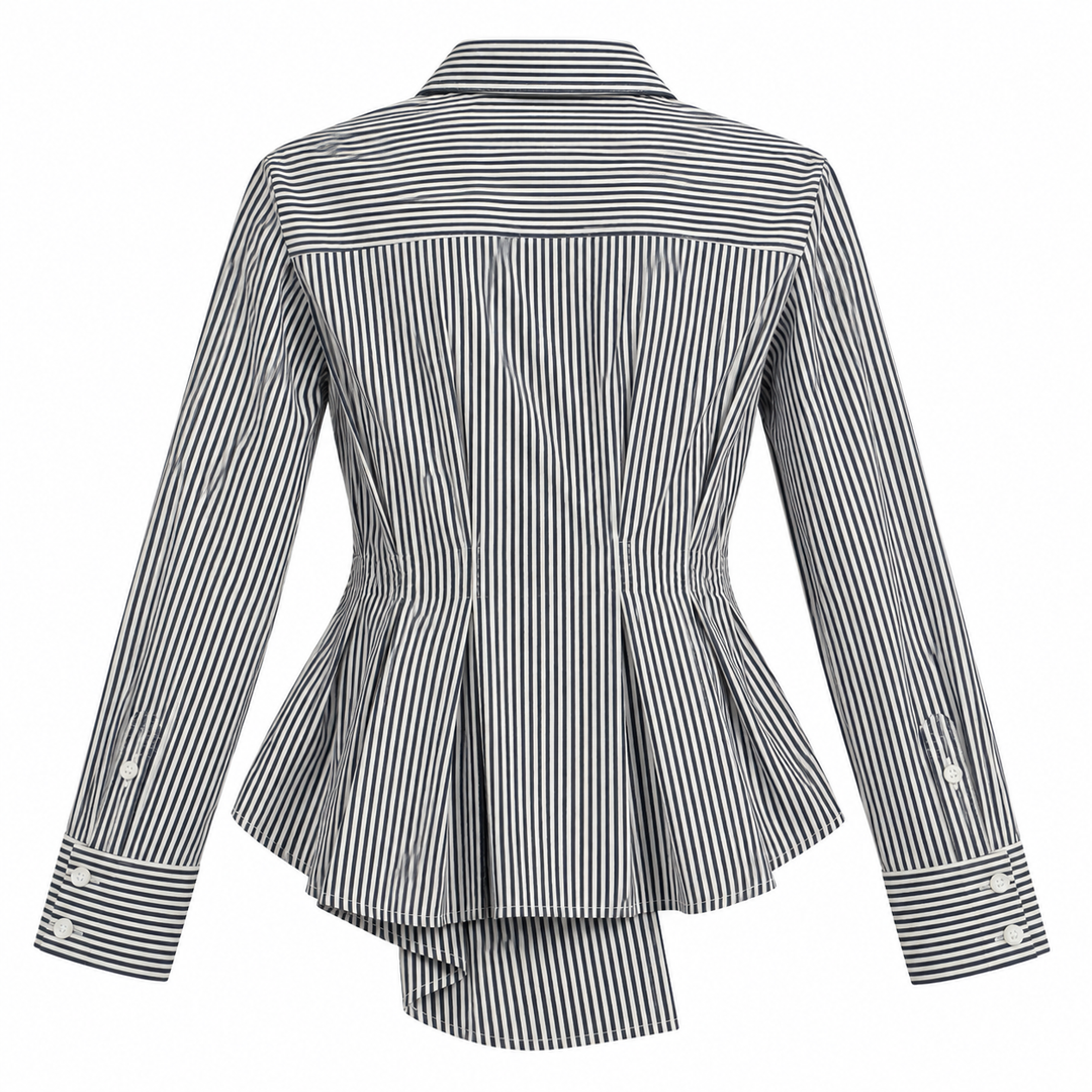 Veronica Beard Rosamund Stripe Asymmetric Blouse - 8