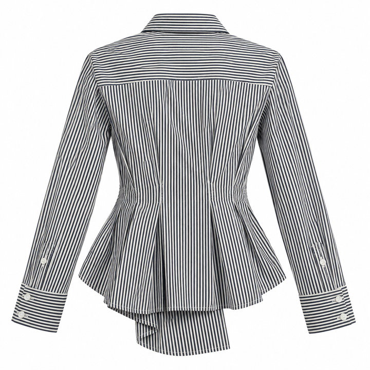 Veronica Beard Rosamund Stripe Asymmetric Blouse - 8
