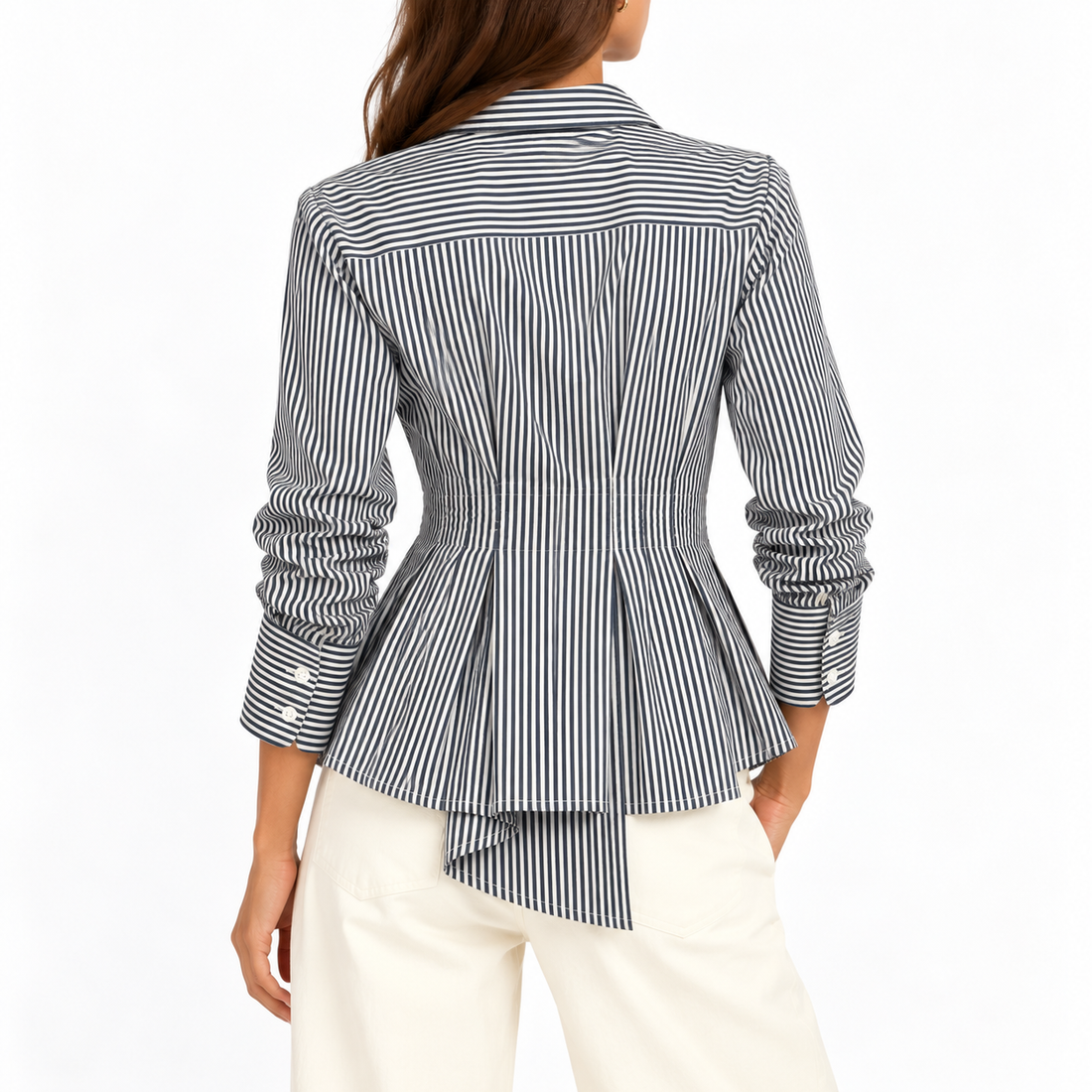 Veronica Beard Rosamund Stripe Asymmetric Blouse - 8