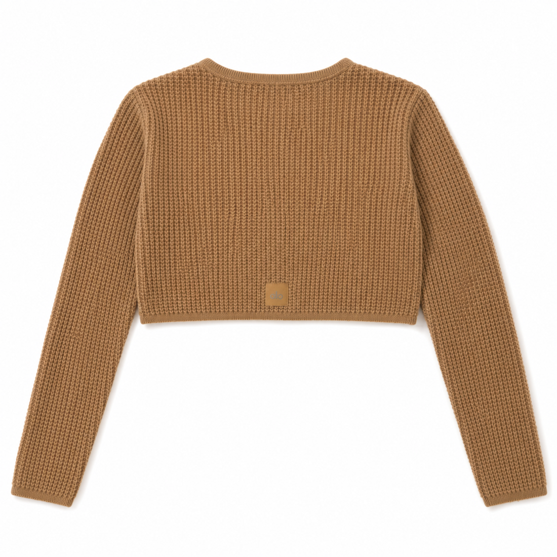 ALO Cashmere Plush Waffle Cropped Long Sleeve -  XS/S