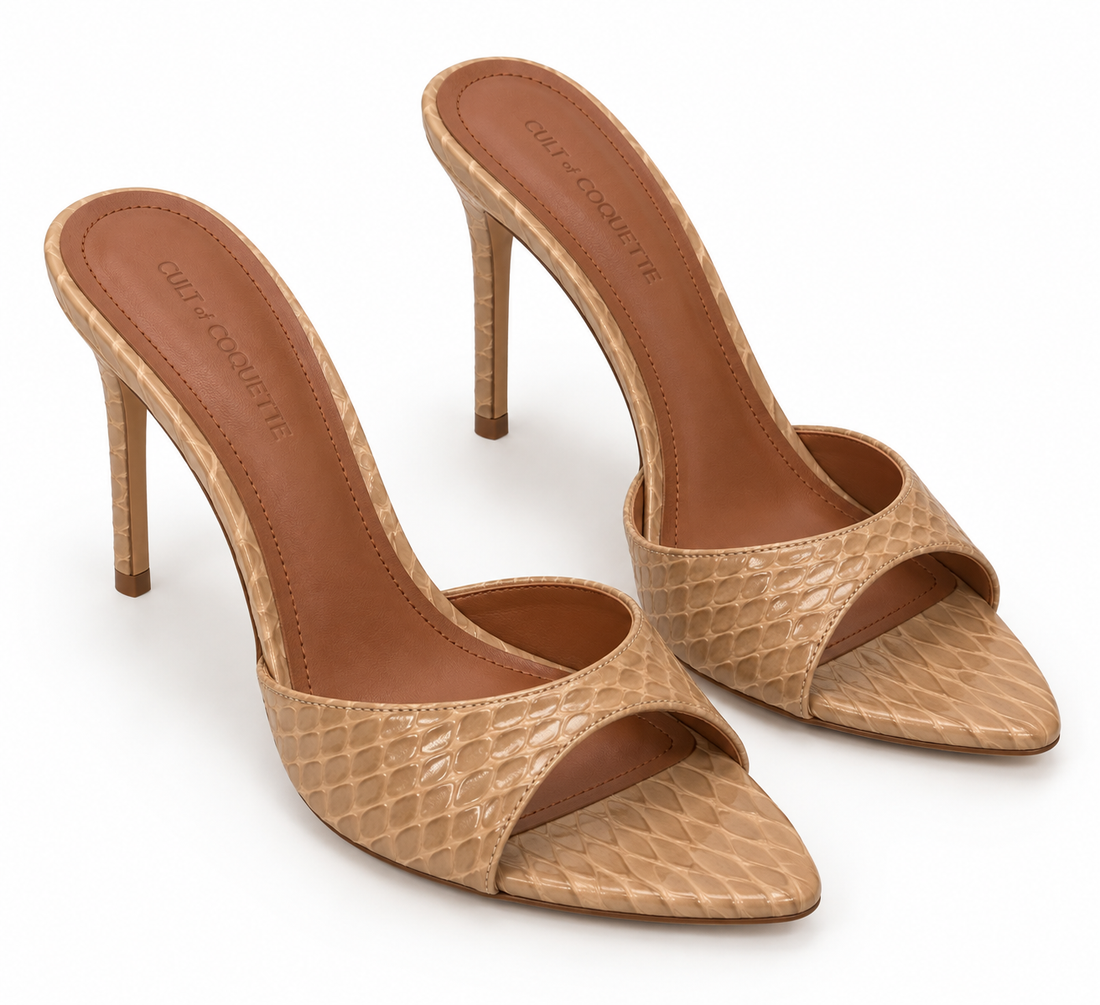 Cult of Coquette Reptile Embossed Mules - US 8