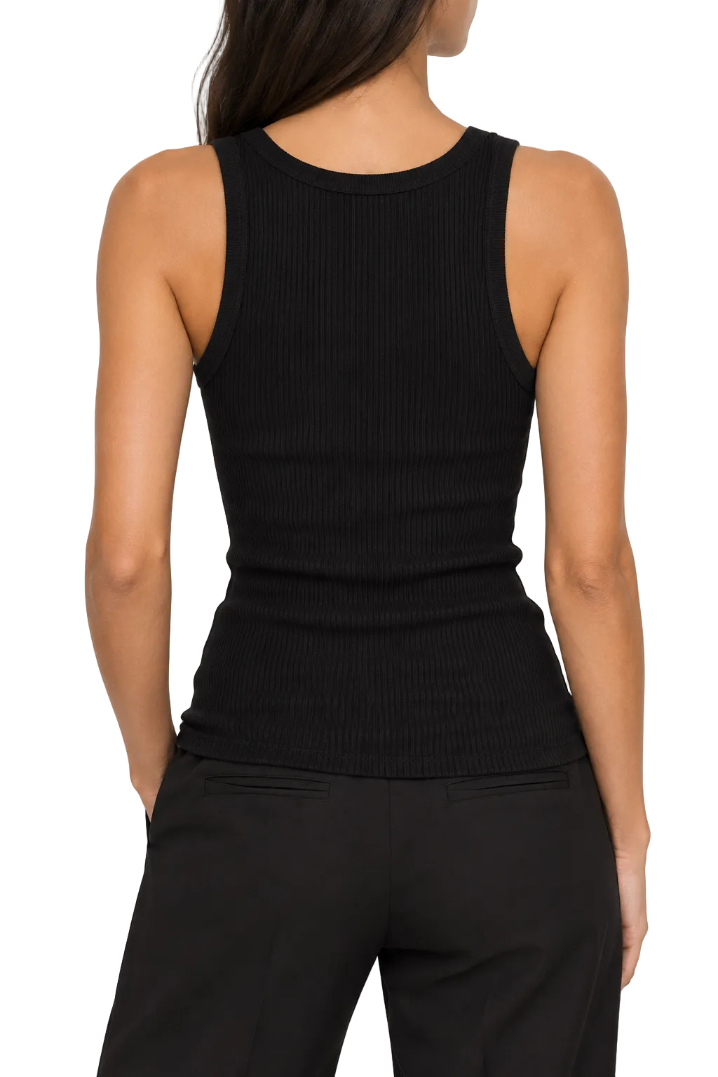 Nili Lotan Black Ribbed Tank - XS