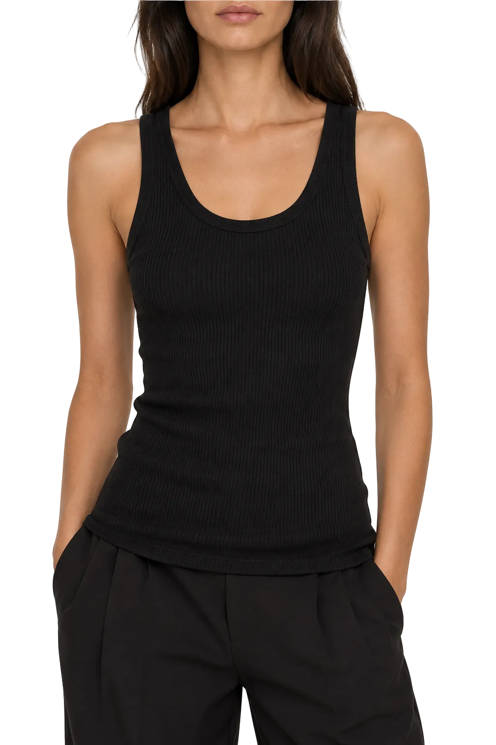Nili Lotan Black Ribbed Tank - XS