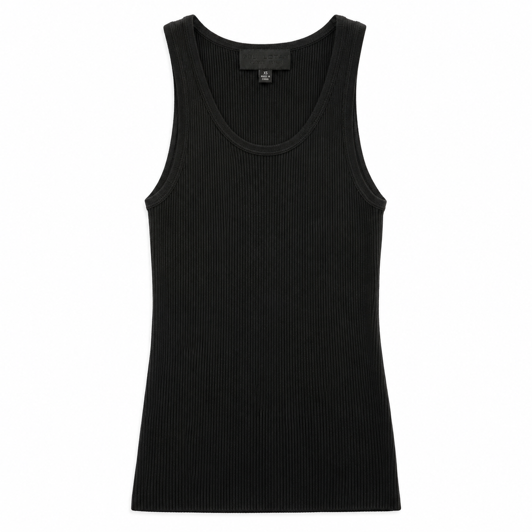 Nili Lotan Black Ribbed Tank - XS