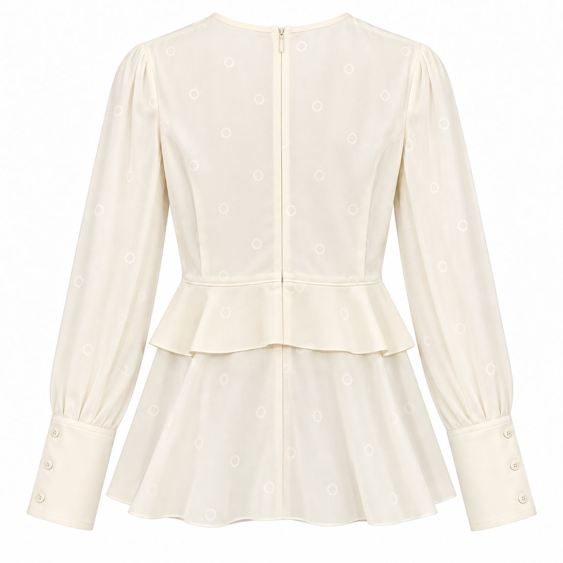 Proenza Schouler Satin Black Crepe Peplum Top - 2