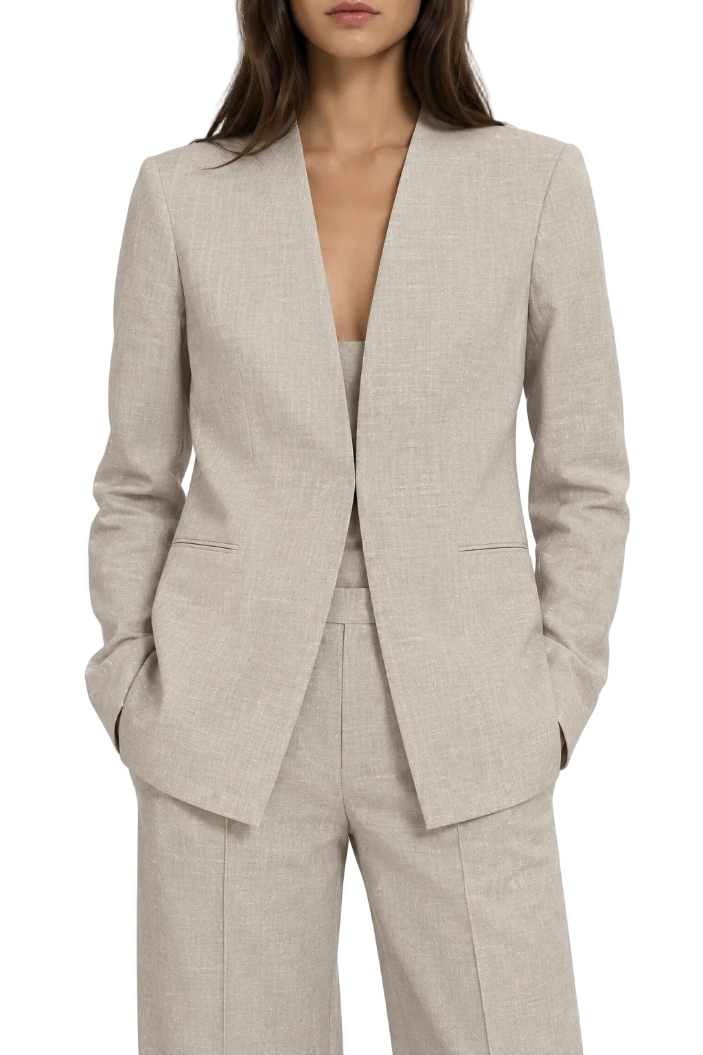 Lafayette 148 New York Surplice Linen Blend Blazer - 2M
