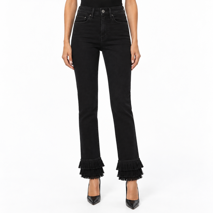 Frame Le High Skinny Fringe Jeans - 26