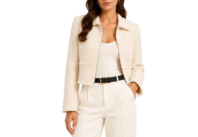 ME+EM Italian Bouclé Zip Jacket  - 6