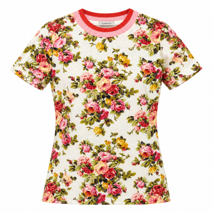 Zimmermann Floral Linen T-Shirt - S