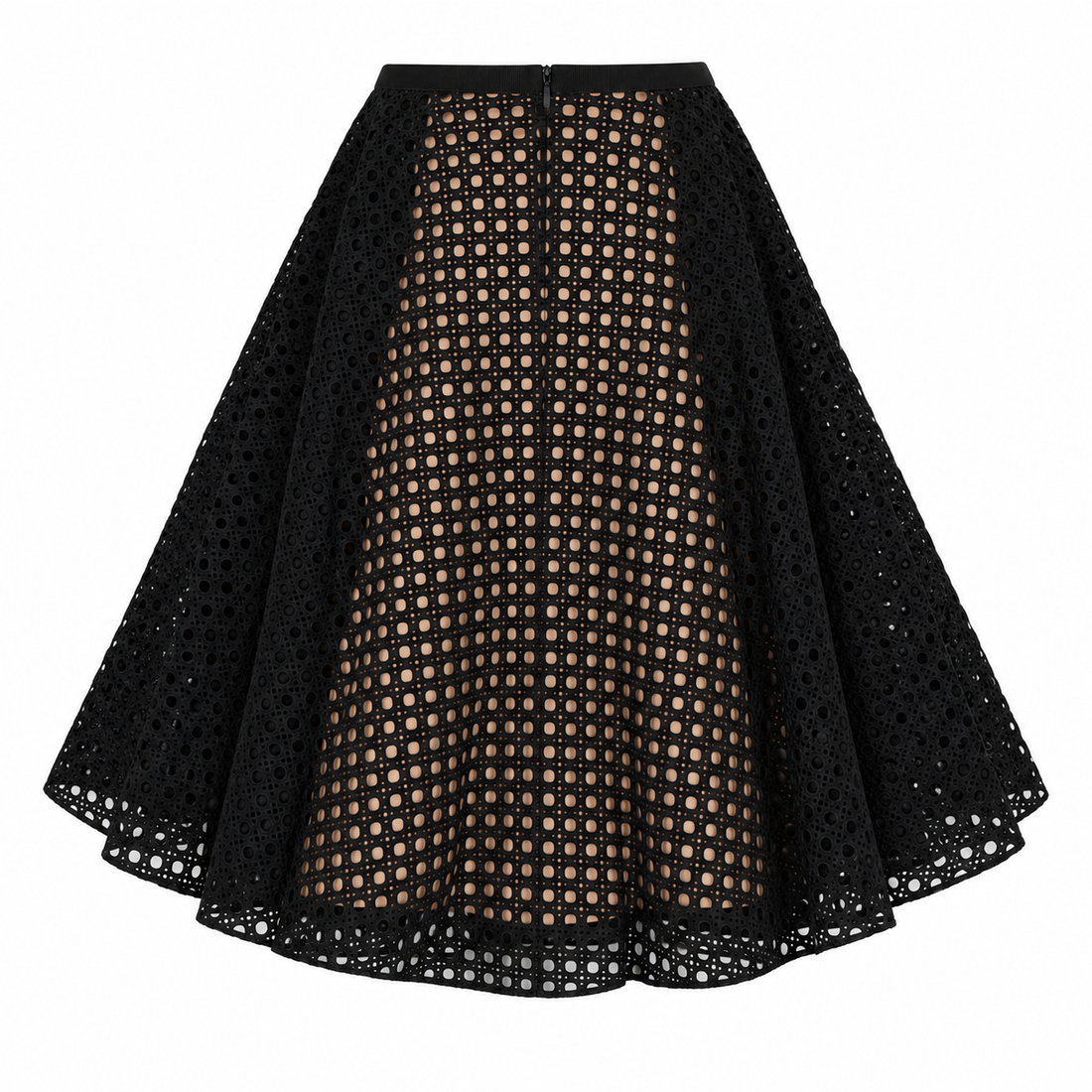Giambattista Valli Black Eyelet Cape - Sleeve Dress - 40