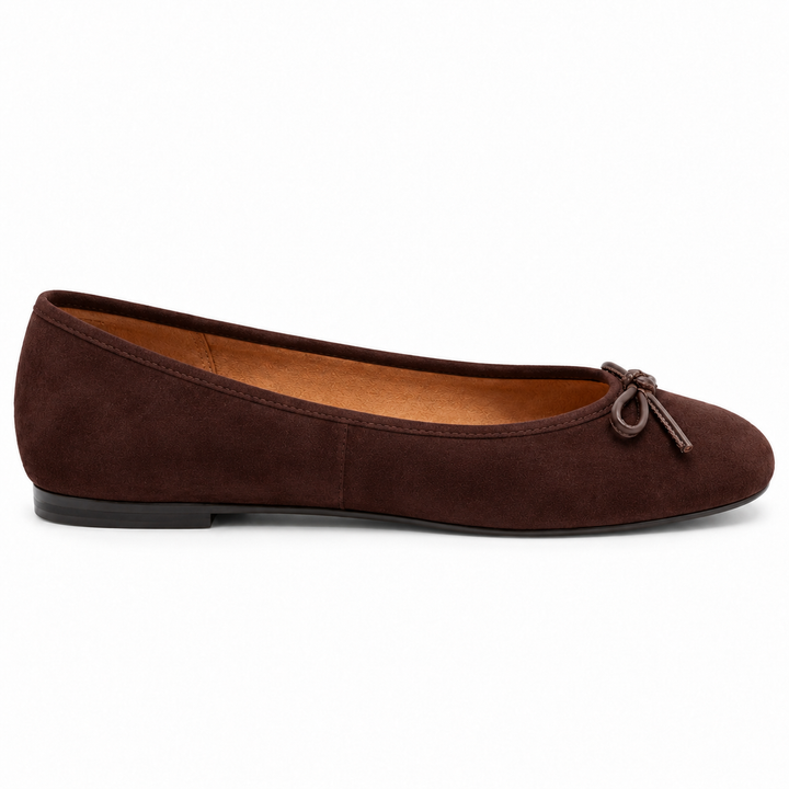 Vionic Larissa Suede Wedge Ballet Flats, Chocolate Ganache - 7