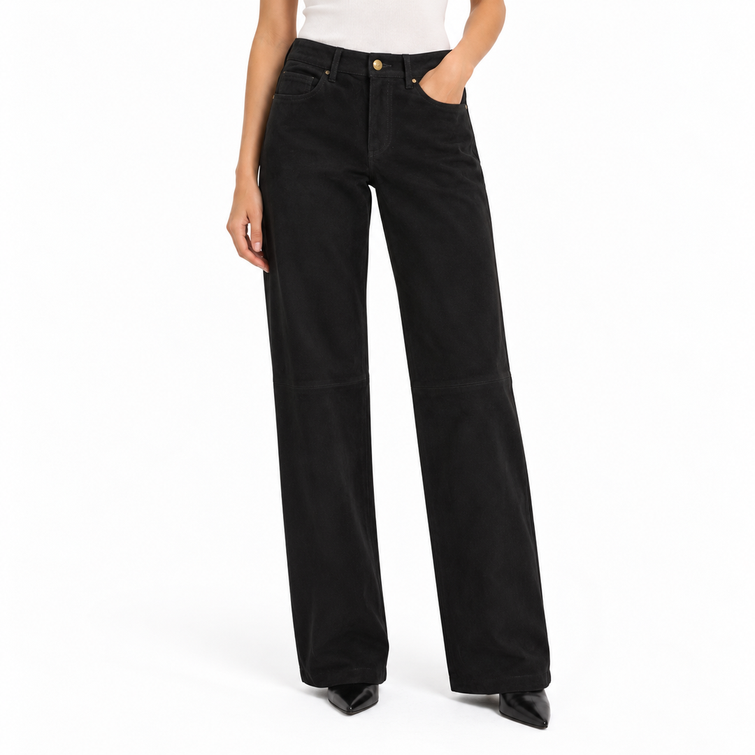 Blazé Milano Viva Paso Suede Straight-Leg Pants - 6