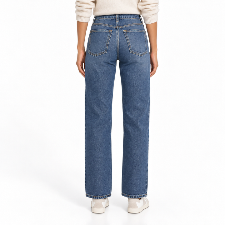 Veronica Beard Leah Mid-Rise Straight-Leg Jeans in Equinox Blue - 27
