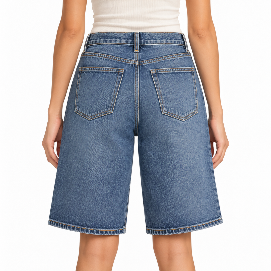 AGOLDE Risha Long Denim Shorts - 27