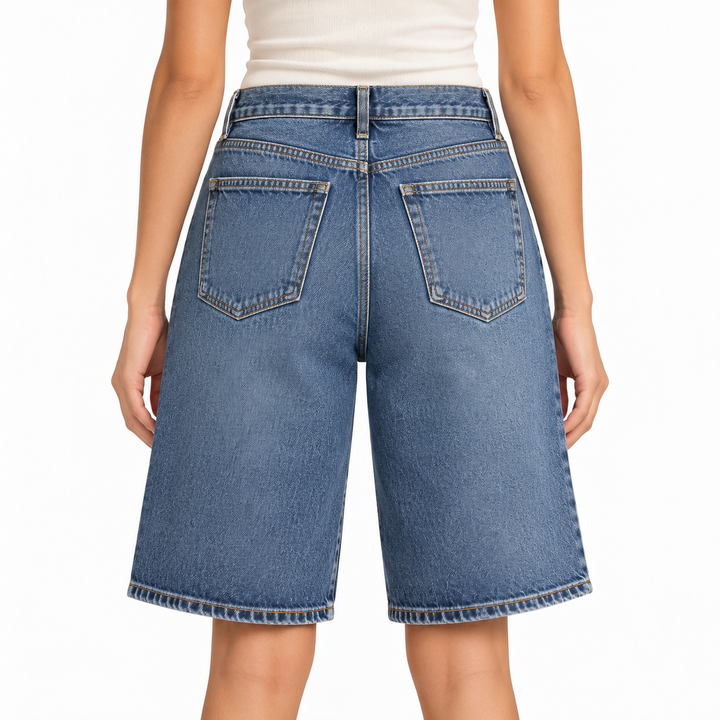 AGOLDE Risha Long Denim Shorts - 27