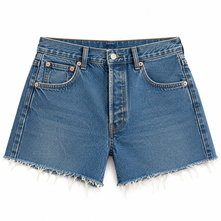 Still Here Cut Off Shorts, Classic Blue - 26